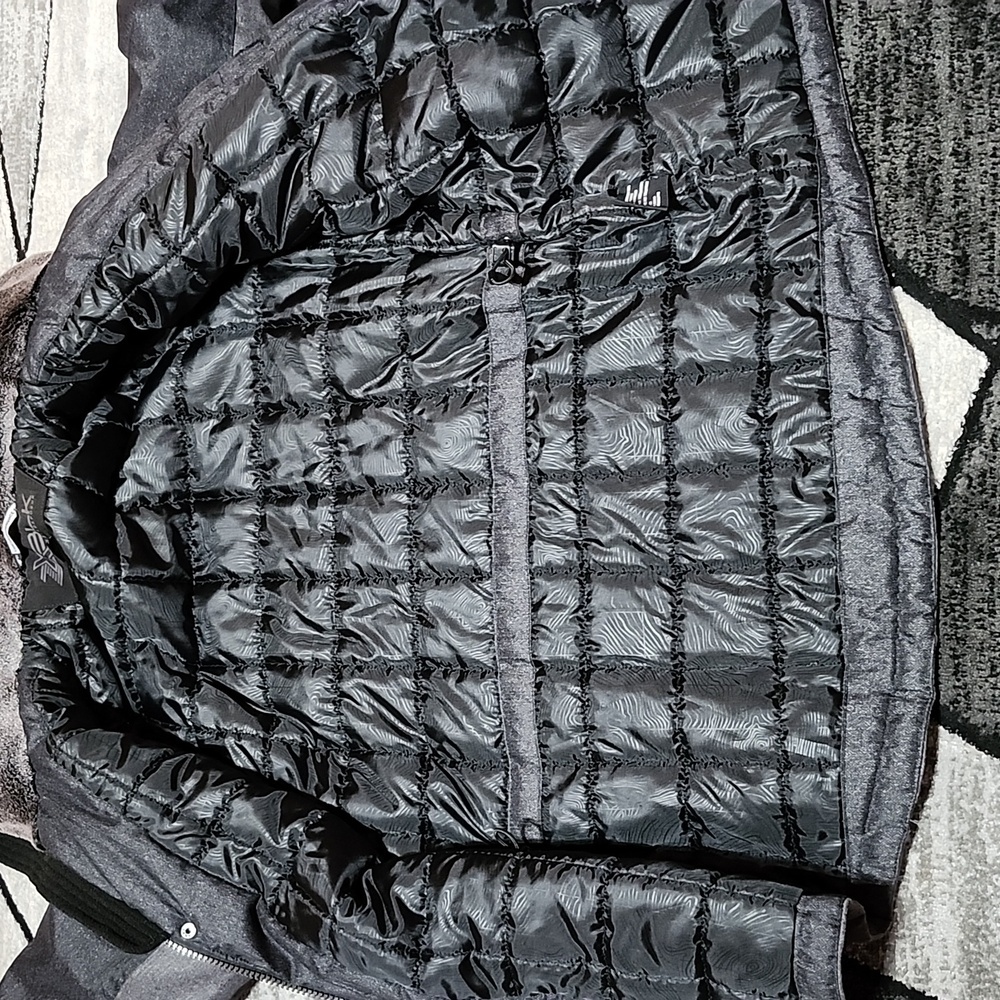 XBLK BY ZEROXPOSUR GRAY & BLACK INSULATED FAUX-FUR HOODIE JACKET COAT - Picture 14 of 16